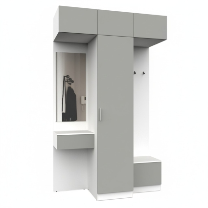 Набор мебели для прихожей "Марсель-254" МР 01-254 В2490 Ш1500 Г580 (ЛДСП Шиншилла серая)